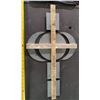 Image 2 : DECORATIVE MIRRORED CROSS HAND PAINTED 14 X 26"