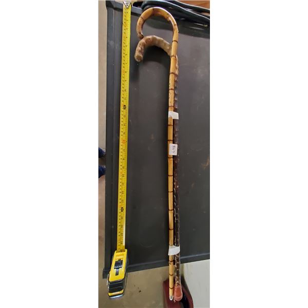 2 WOODEN CANES -1 BAMBOO