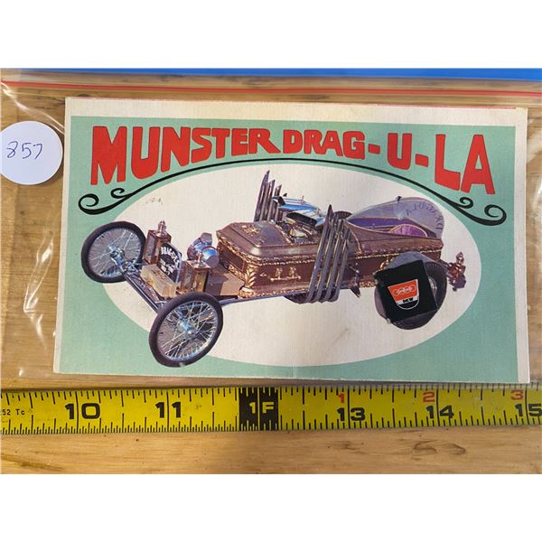 1970 Topps Way Out Wheels #16 of 36 MUNSTER DRAG-U-LA  “Munster” TV Dragster