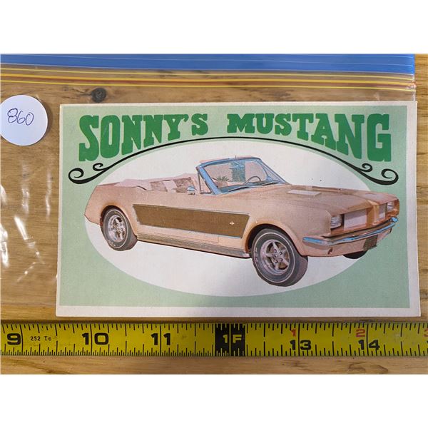 1970 Topps Way Out Wheels #21 of 36 SONNY”S GOLD MUSTANG  “Sonny & Cher” Movie Car