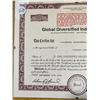 Image 3 : Stock Certificate Global Diversified Industries, Inc.  No face value.