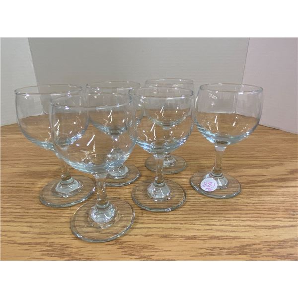 6 wine glasses