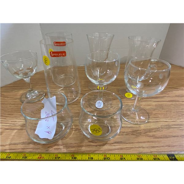 Assortment of cocktail glasses 9 glasses