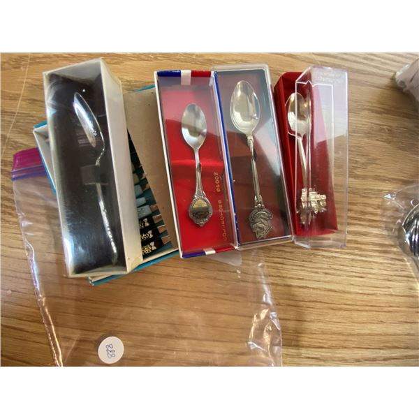 4 collector spoons and a set (12) little forks Vancouver Grouse Mtn. SkyRide, Ottawa, Golden Gate br