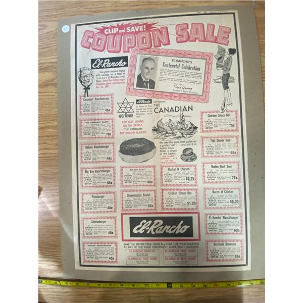 2 Sided Collection 1960’s KFC Features 1967 Star-Phoenix Full Page Color Ad.