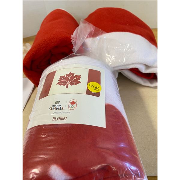3X Molson Blankets Great travel blankets, One New 2 lightly used. 62x35”