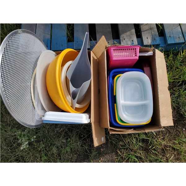 2 BOXES OF BASKETS & CONTAINERS
