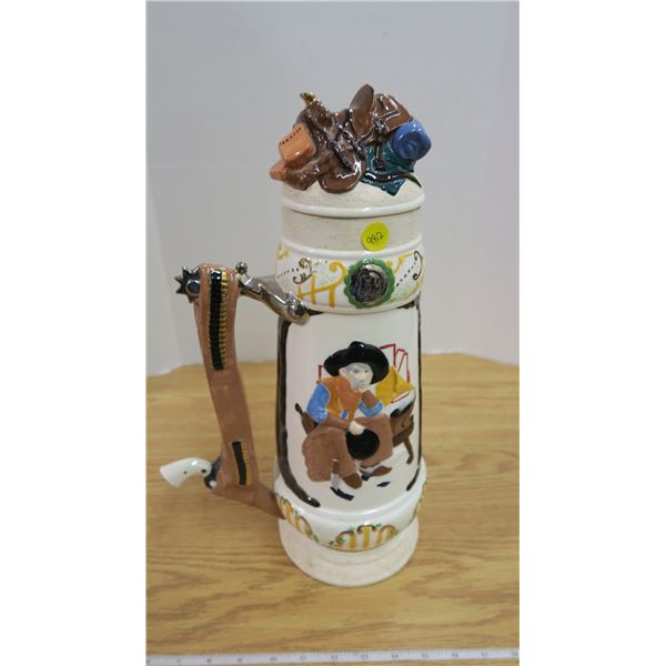 Large Ceramic Cowboy Stein