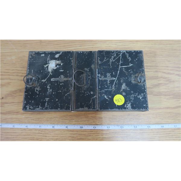 Antique 2-compartment Tin Box