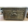 Image 2 : Vintage Brass and Wood Kindling Box
