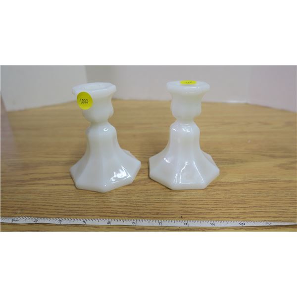 Vintage Milkglass Candlestick Holders
