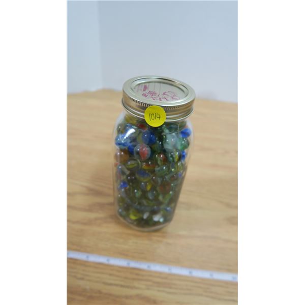 Quart Jar with Vintage Marbles