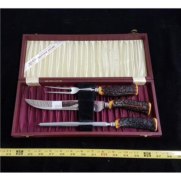 Carving set - 3 piece, Sheffield cutlery in case