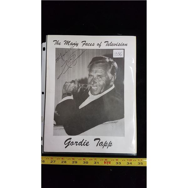 Signed promo picture program Gordie Tapp