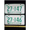 Image 1 : Saskatchewan license plates 1968 in sequence