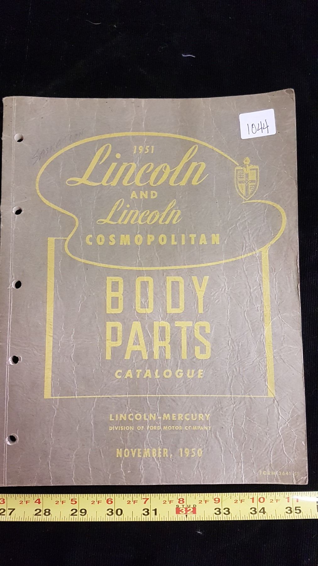 1950 Lincoln continental body parts catalogue