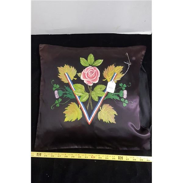 WWII - V for Victory hand painted pillow