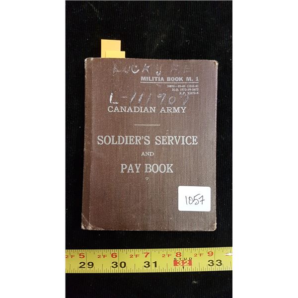 WWII army service pay book (Frank Lucky Sheho, SK)