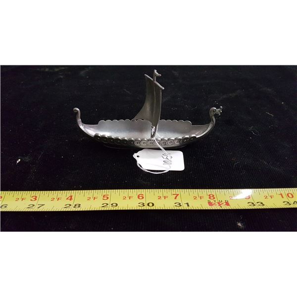 Norsman pewter viking ship (miniature)