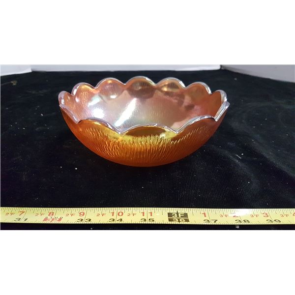 Marigold carnival glass bowl 7.5"