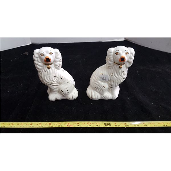 Pair of English Staffordshire pug dogs