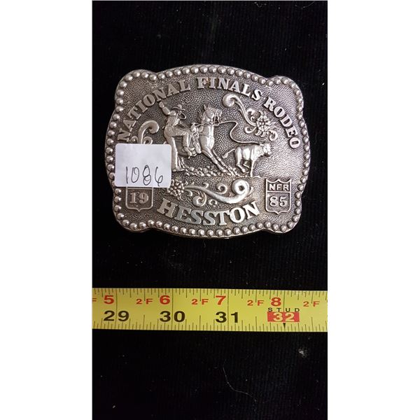 Hesston 1985 collectors NFR belt buckle signed Fred Fellows
