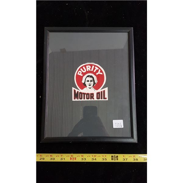 Purity motor oil advertising (framed)