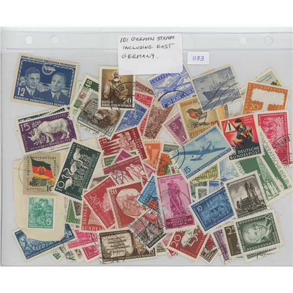 Lot of 101 German Stamps including pre-War, post-war and East Germany (DDR).