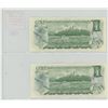 Image 2 : Lot of 2 Consecutive Serial Number 1973 $1 notes. Lawson-Bouey signatures. AAD Prefix. Serial Number