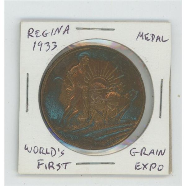 Regina. 1933. World’s First Grain Exposition bronze medal.