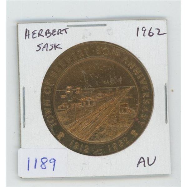 Herbert, Saskatchewan. 1912-1962 Trade Dollar. Scarce. AU.