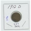 Image 1 : U.S. 1912D Lincoln Cent. Key Date. VG-8.