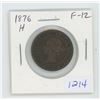 Image 1 : 1876H Victorian Large Cent. Heaton Mint. F-12.