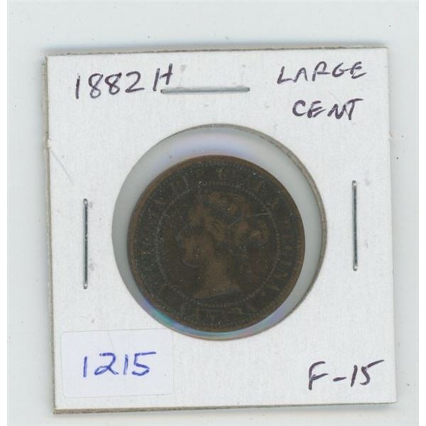 1882H Victorian Large Cent. Obverse 1. Heaton Mint. F-15.