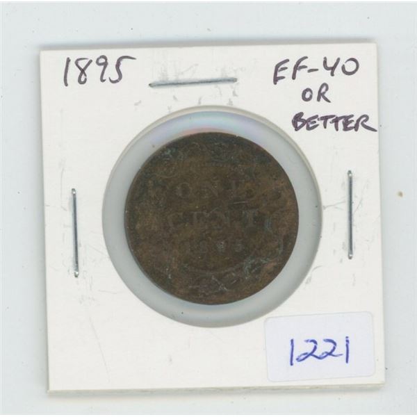 1895 Victorian Large Cent. EF-40 or better. Nice.