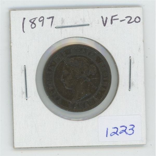 1897 Victorian Large Cent. VF-20.