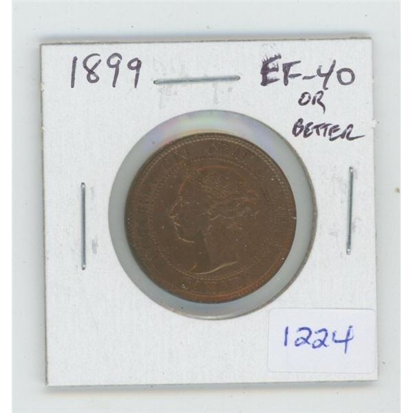 1899 Victorian Large Cent. EF-40 or better. Nice.