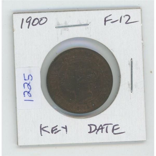 1900 Victorian Large Cent. F-12. Key Date.