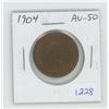 Image 1 : 1904 Edward VII Large Cent. AU-50. Lustrous. Nice.