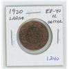 Image 1 : 1920 George V Large Cent. EF-40 or better. Nice.