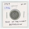 Image 1 : 1929 George V Silver 10 Cents. The year of the Great Depression. VF-20. Nice.
