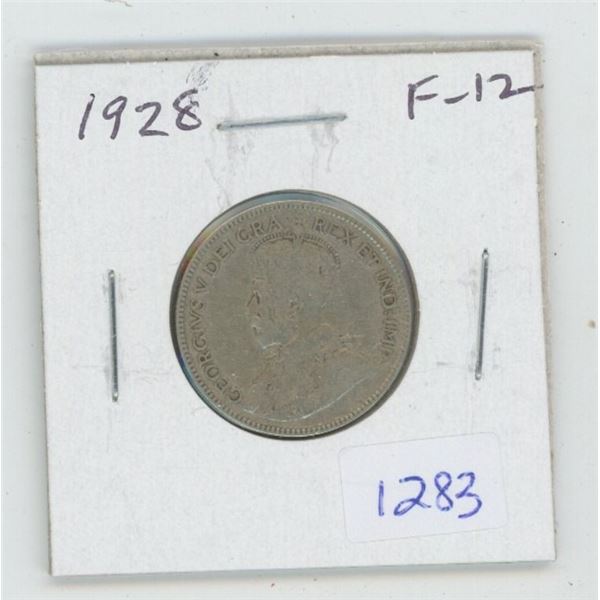 1928 George V Silver 25 Cents. F-12.