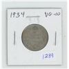 Image 1 : 1934 George V Silver 25 Cents. VG-10. Key Date. Mintage of 384,350.