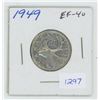 Image 1 : 1949 George VI Silver 25 Cents. EF-40. Nice.