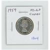 Image 1 : 1959 Silver 25 Cents. MS-63. Cameo. Nice.