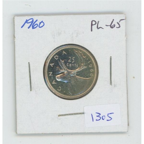 1960 Silver 25 Cents. Proof Like-65. Nice.