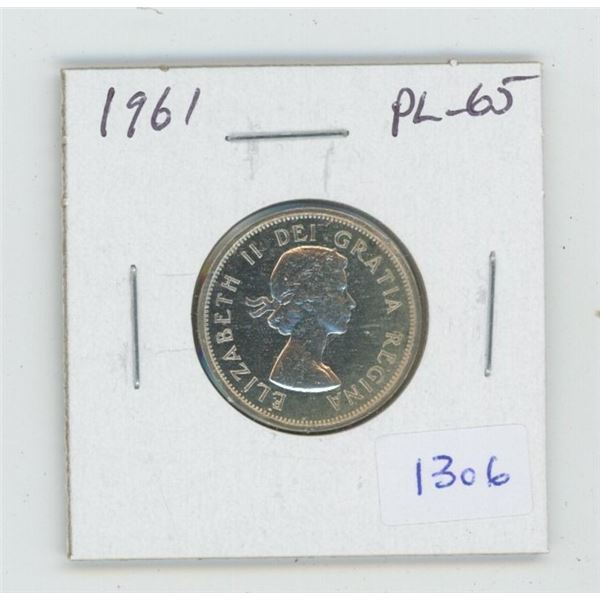 1961 Silver 25 Cents. Proof Like-65. Nice.