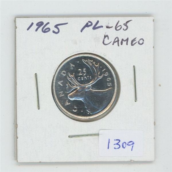 1965 Silver 25 Cents. Proof Like-65. Cameo. Beautiful.