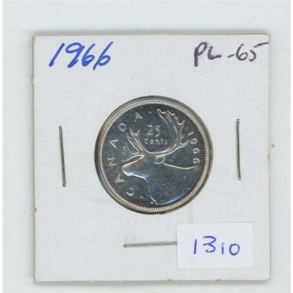 1966 Silver 25 Cents. Proof Like-65. Nice.