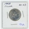 Image 1 : 1968 Silver 25 Cents. The last 25 cents issued in silver. MS-63. Nice.